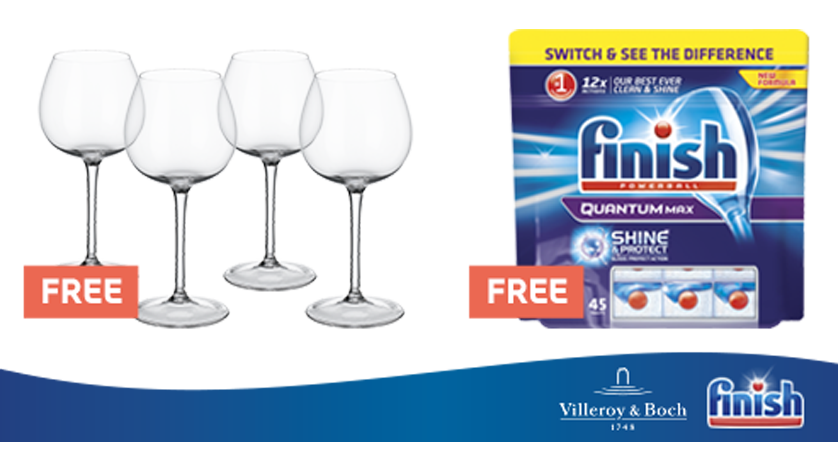 Free Villeroy and Boch glassware with finish detergent