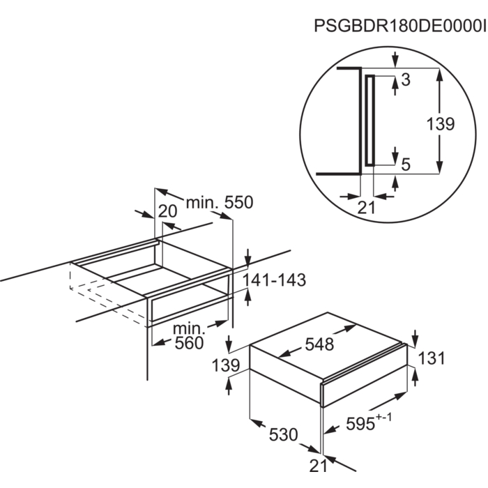 Installation Diagram with product measurements