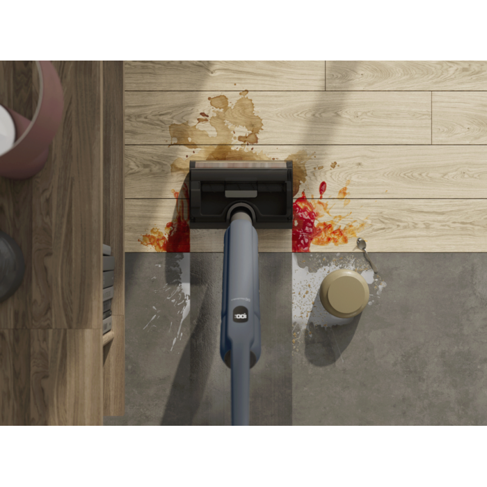 Experience a deeper clean, twice as fast. 
 A powerful motor, tackles spills and stains with ease. It vacuums and mops in one smooth motion.
 With dual water tanks, only fresh water is used for a truly hygienic clean.