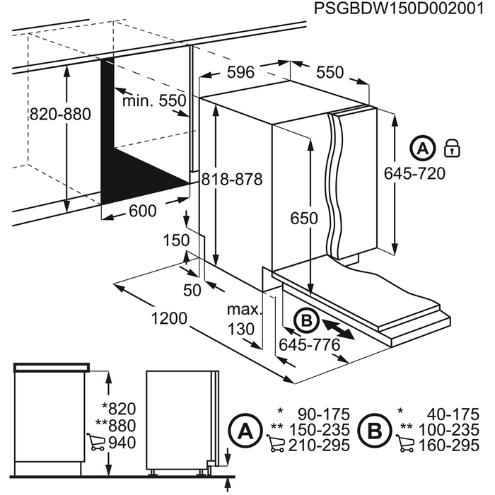 Installation Diagram with product measurements