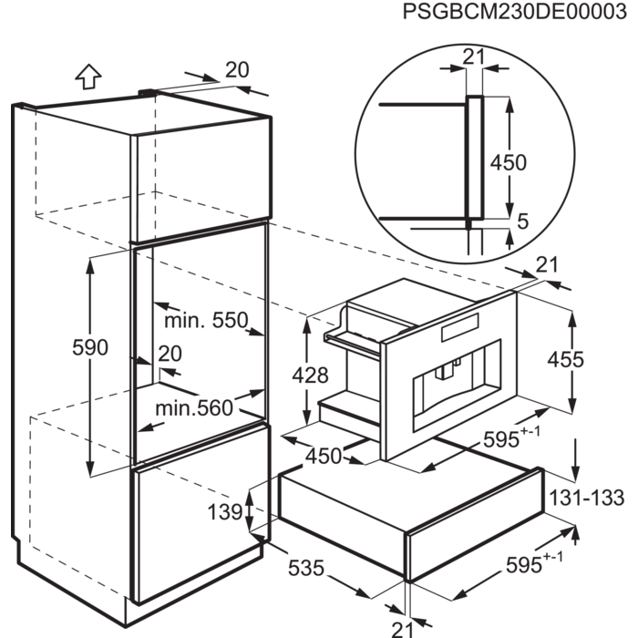 Installation Diagram with product measurements