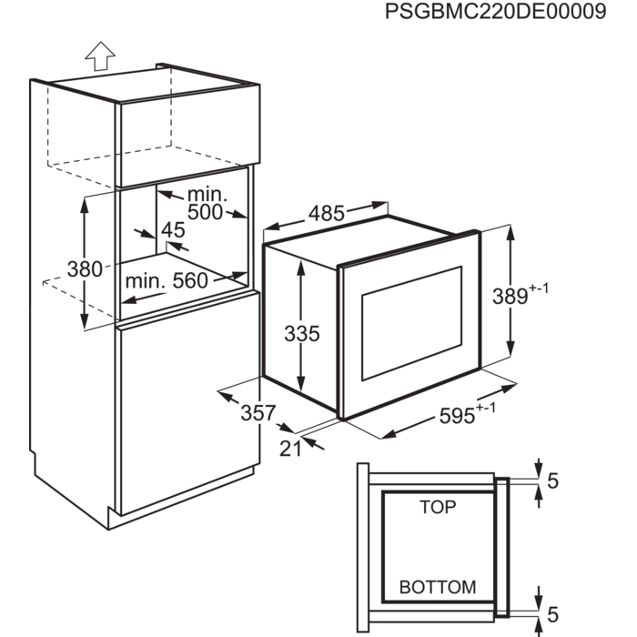 Installation Diagram with product measurements