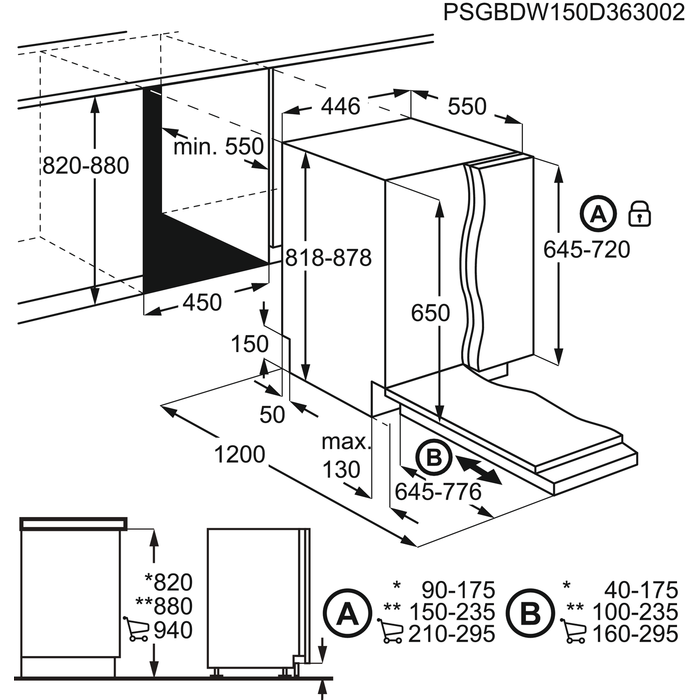Installation Diagram with product measurements