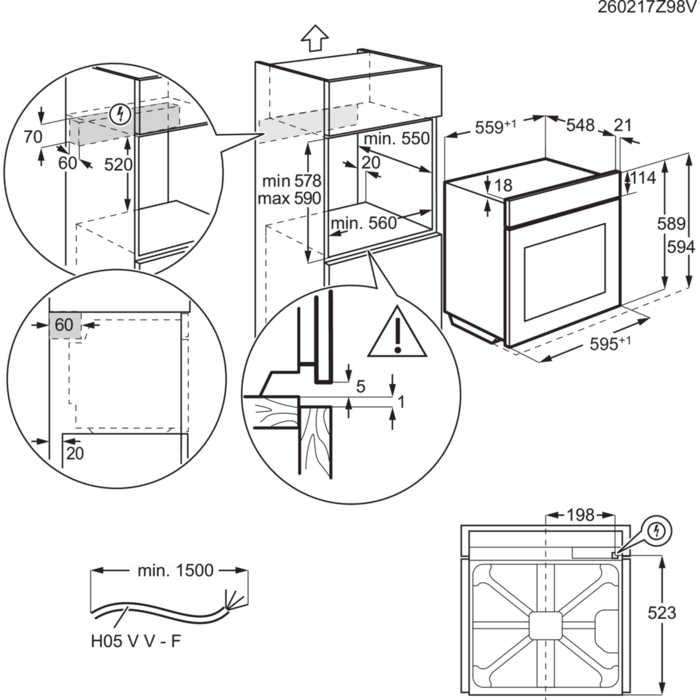 Installation Diagram with product measurements