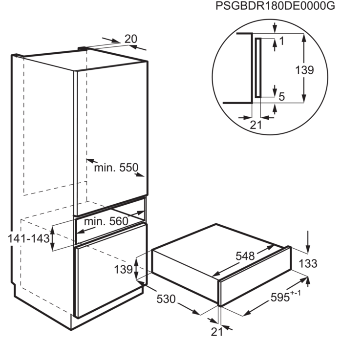 Installation Diagram with product measurements