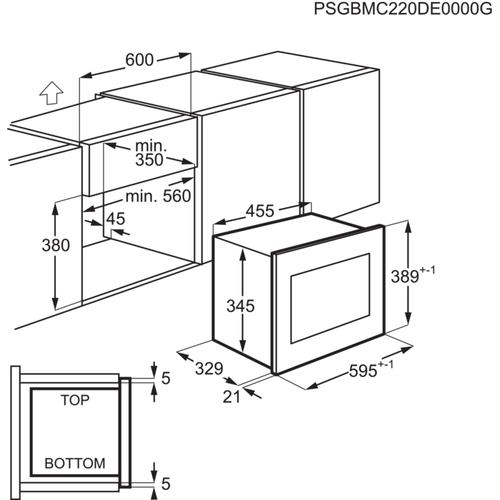 Installation Diagram with product measurements
