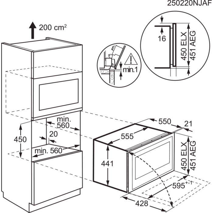 Installation Diagram with product measurements