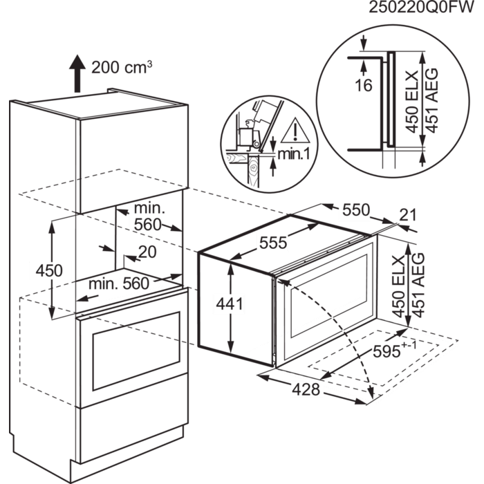 Installation Diagram with product measurements