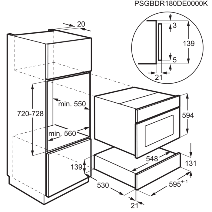 Installation Diagram with product measurements
