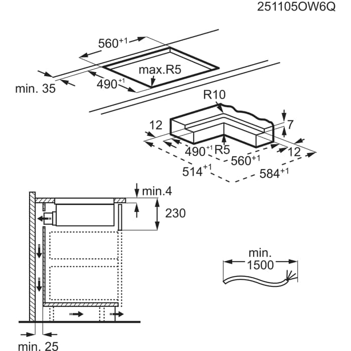 Installation Diagram with product measurements