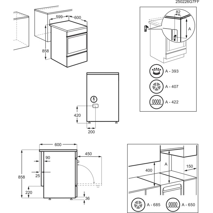 Installation Diagram with product measurements
