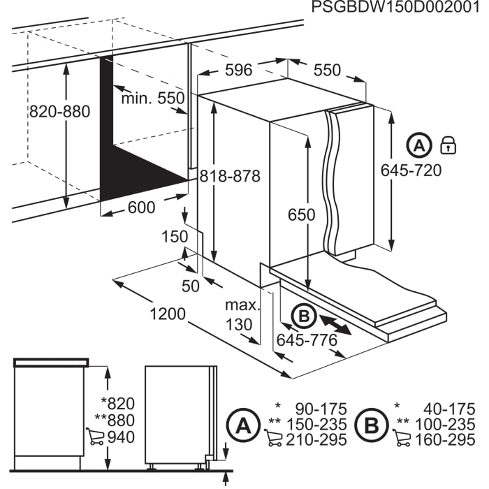 Installation Diagram with product measurements