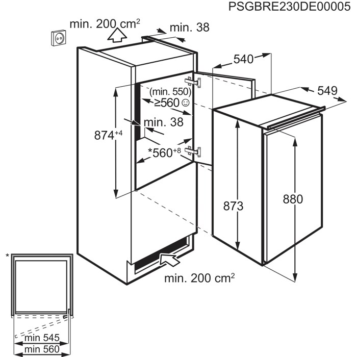 Installation Diagram with product measurements