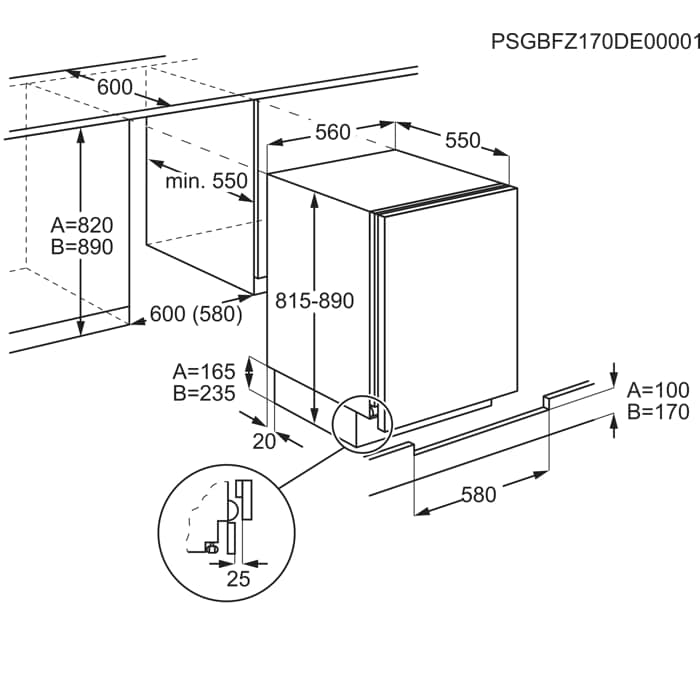 Installation Diagram with product measurements