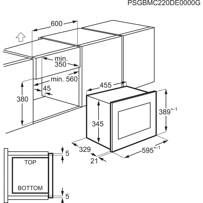 Installation Diagram with product measurements