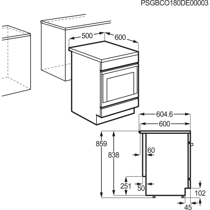 Installation Diagram with product measurements