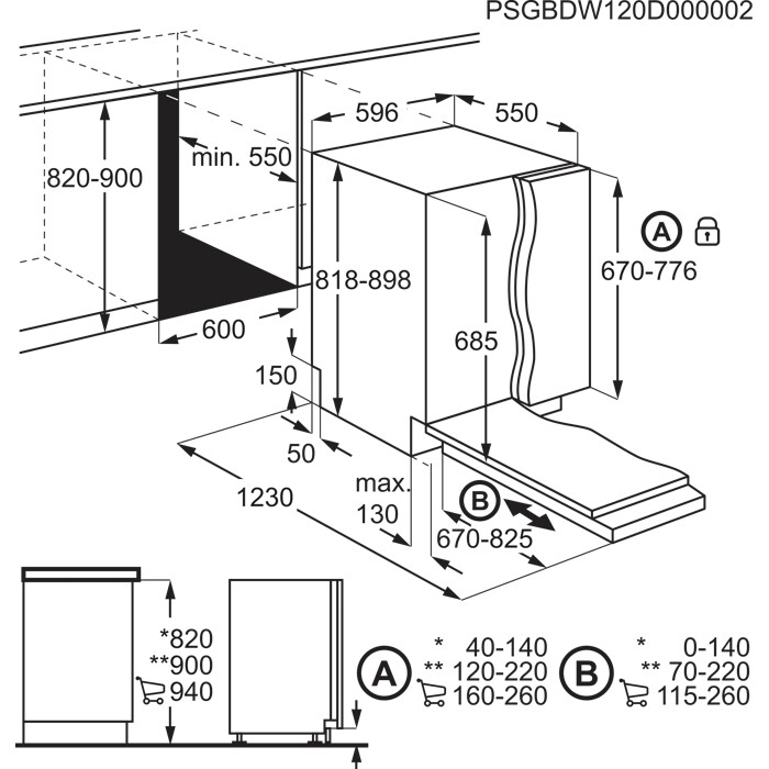 Installation Diagram with product measurements