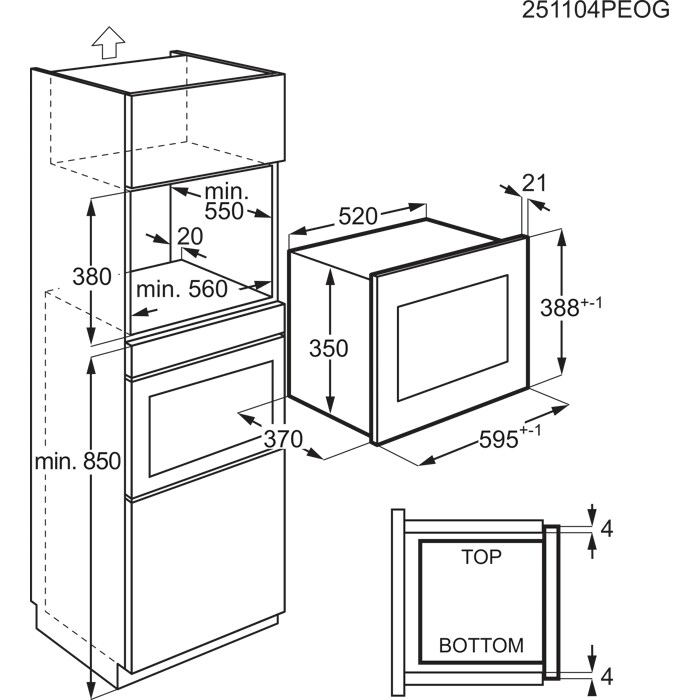 Installation Diagram with product measurements