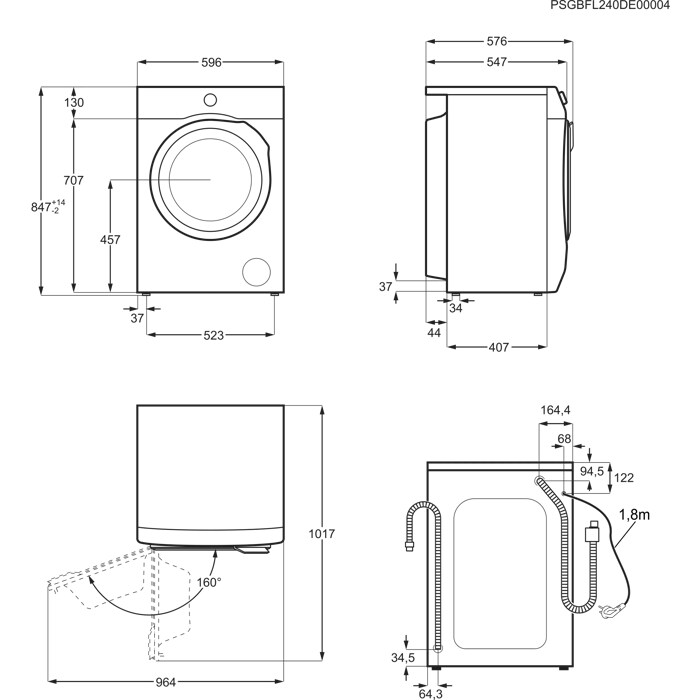 Installation Diagram with product measurements