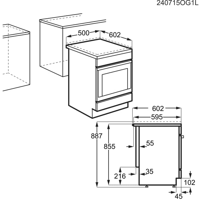 Installation Diagram with product measurements