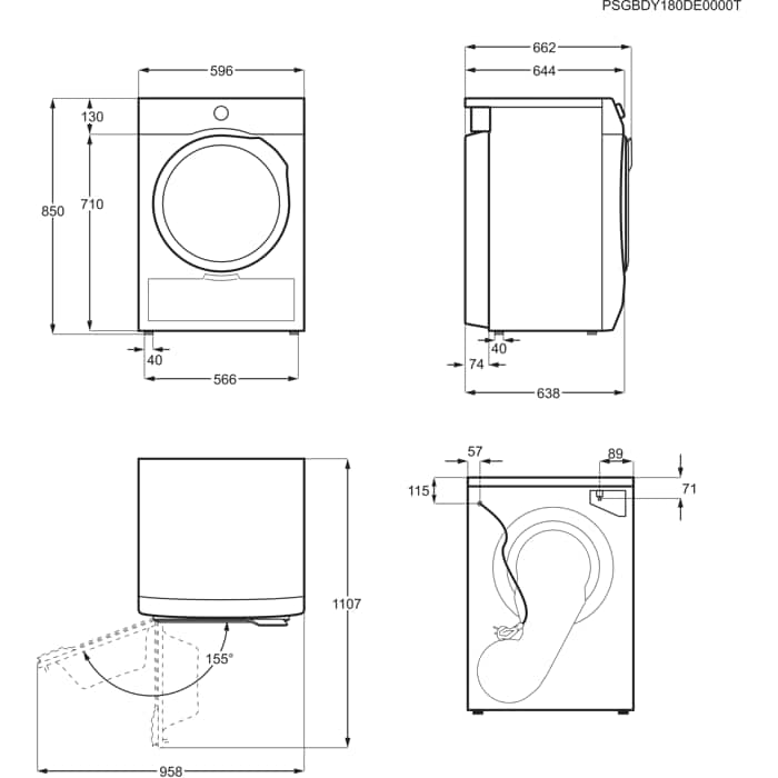 Installation Diagram with product measurements