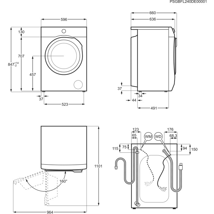 Installation Diagram with product measurements