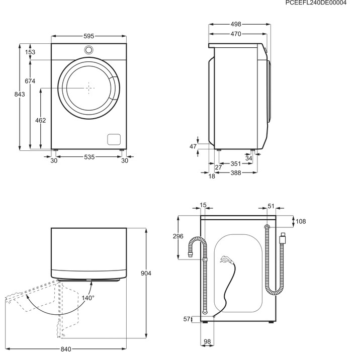 Installation Diagram with product measurements