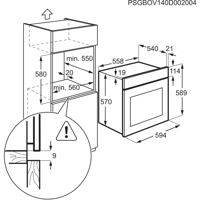 Installation Diagram with product measurements