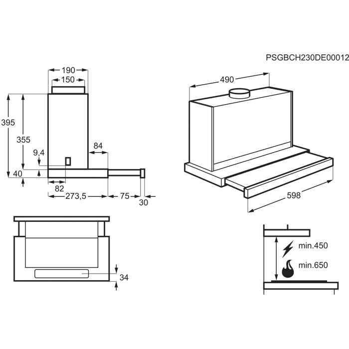 Installation Diagram with product measurements