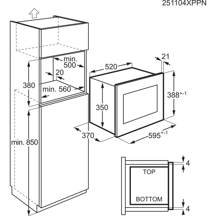 Installation Diagram with product measurements