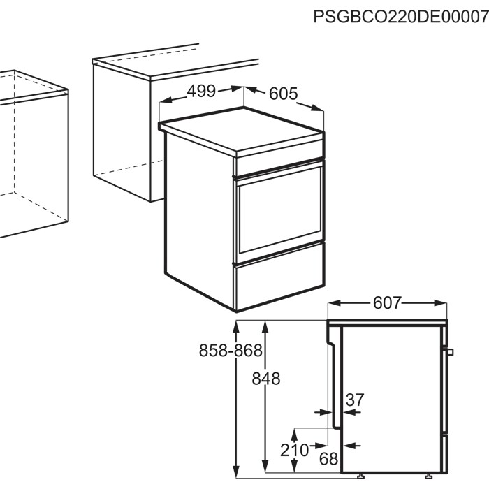 Installation Diagram with product measurements