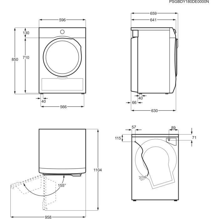 Installation Diagram with product measurements