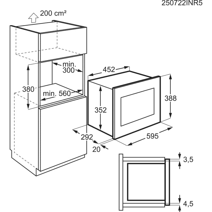 Installation Diagram with product measurements