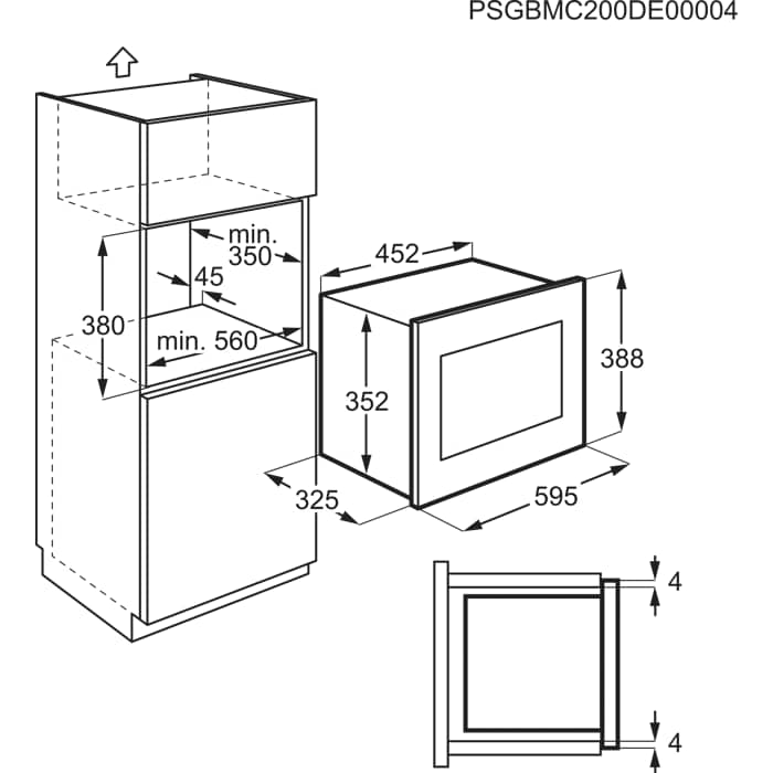 Installation Diagram with product measurements