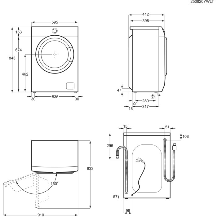 Installation Diagram with product measurements