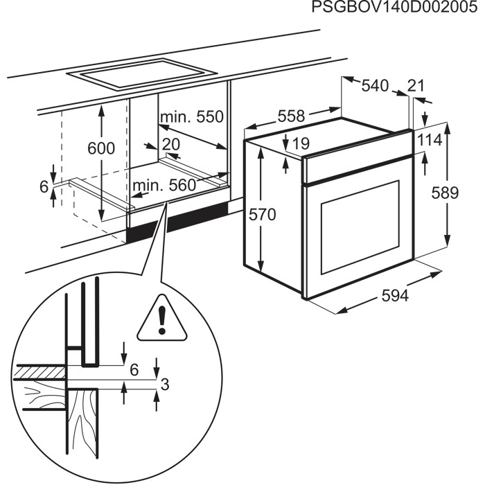 Installation Diagram with product measurements