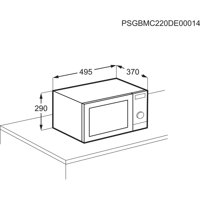 Installation Diagram with product measurements