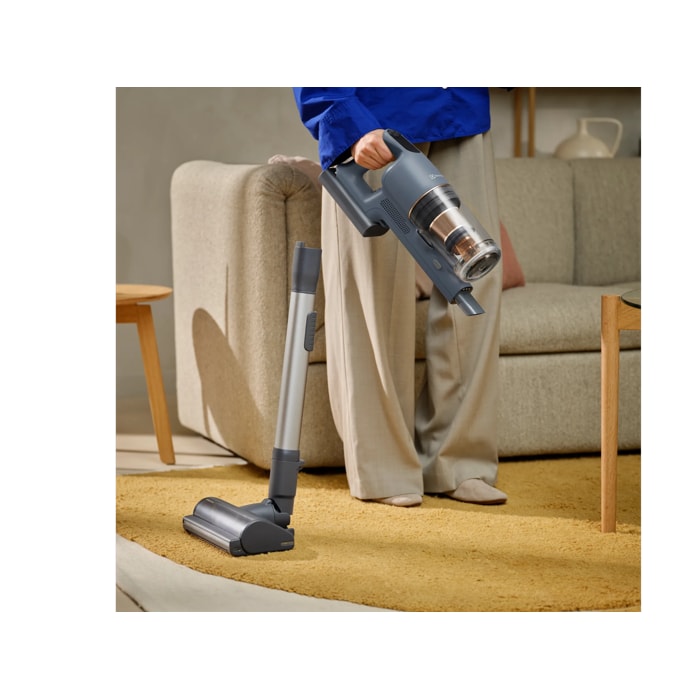 Easily switch to handheld – the main unit stays upright on its own