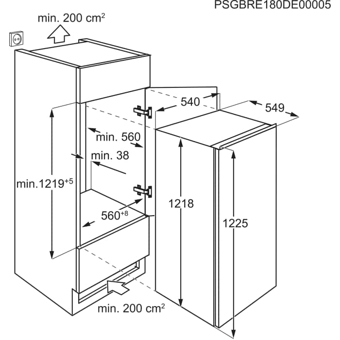 Installation Diagram with product measurements