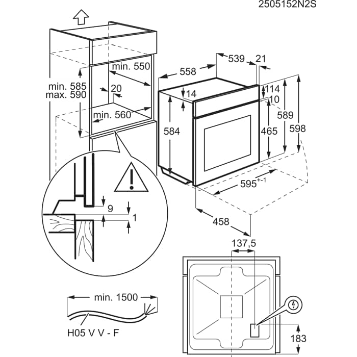 Installation Diagram with product measurements