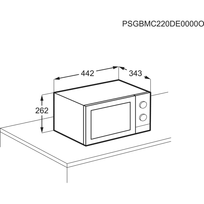 Installation Diagram with product measurements