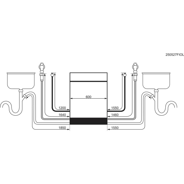 Installation Diagram with product measurements