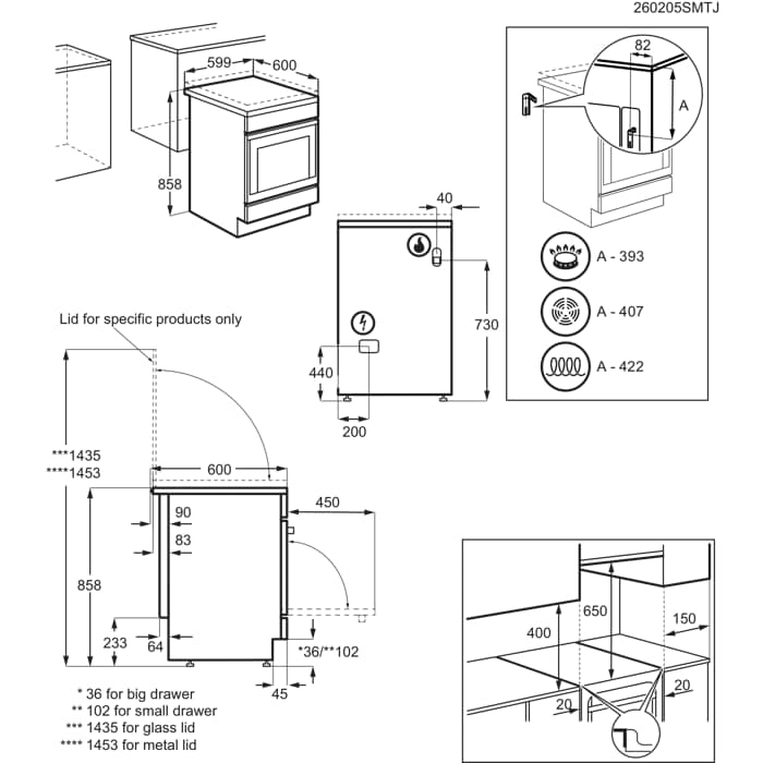 Installation Diagram with product measurements