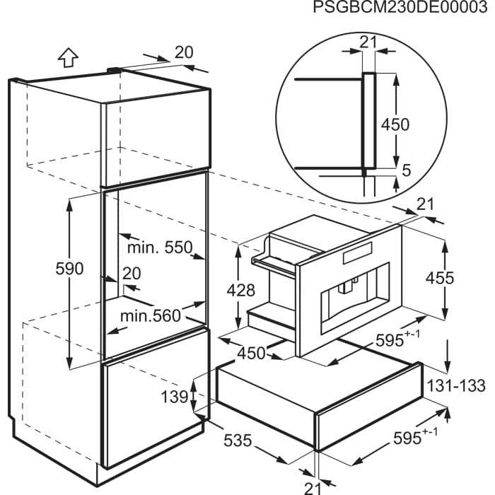 Installation Diagram with product measurements