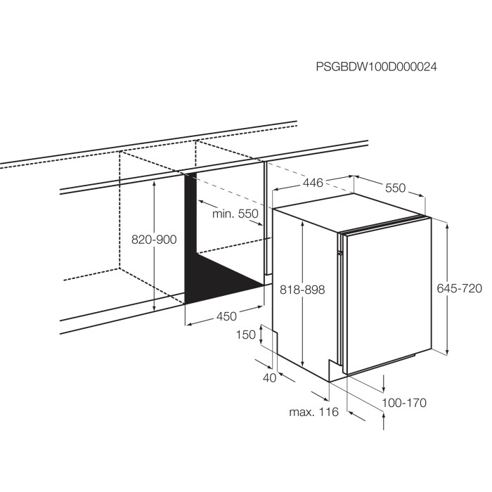 Installation Diagram with product measurements