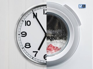 Часы рядом со стиральной машиной с сушкой DualCare