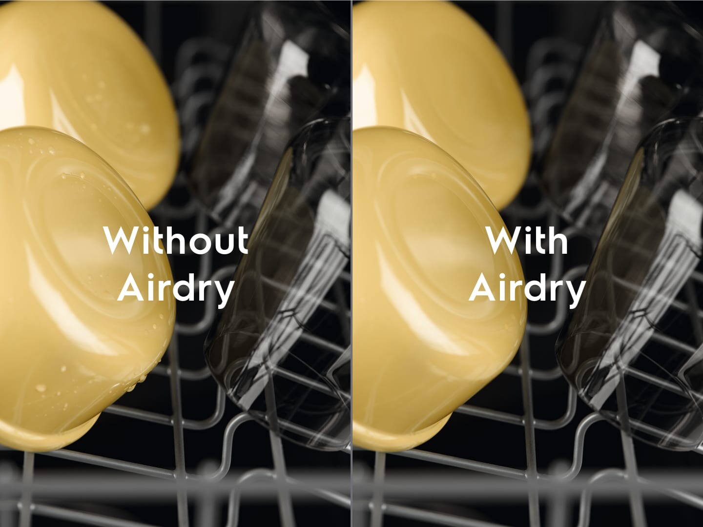 comparing clean dish in dishwashers
