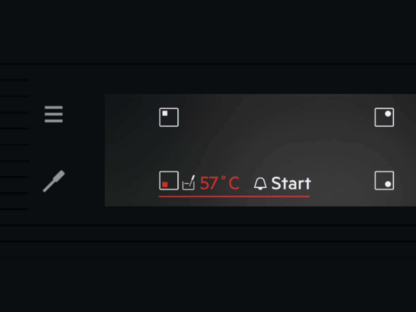 digital display on kitchen hob